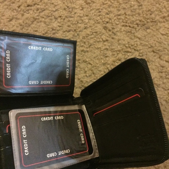 Men's Genuine Leather Bi-Fold Zipper Wallet NWT - Picture 2 of 3